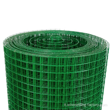 Mesh filo in ferro saldato zincato rivestito in PVC verde